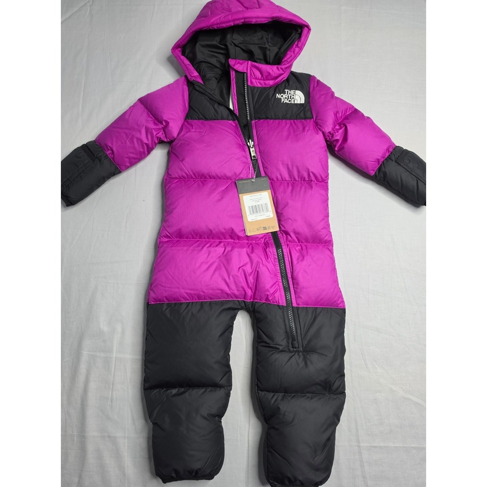 The North Face 1996 Retro Nuptse One-Piece Baby 12-18M Black Purple 700Fill Down